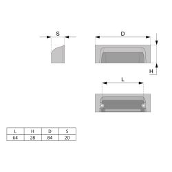 úchytka mušle Perfect, patina