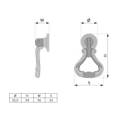 knopka Curious, zlatá lesklá