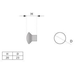 knopek Puci, broušený nikl