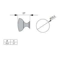 knopek Glad, bílá matná