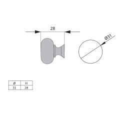 knopek Prosperity, matný chrom