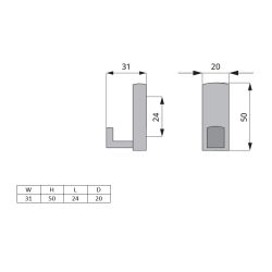 věšák Safe, matný nikl