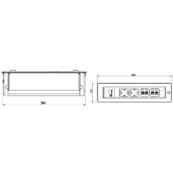 Zásuvka Versaturn 3.0, 2x230V, 2xUSB A/C, 2xRJ45, 1xHDMI