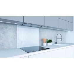 Skleněná zástena za varnou desku, bílá