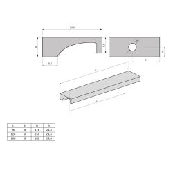madlo Teme, eloxovaný hliník