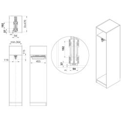 Výsuvný věšák na ramínka WB 669, bílý
