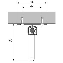 Výsuvný věšák na ramínka s výsuvem Quadro, stříbrný