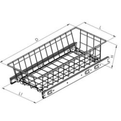 Výsuvný šatní koš na prádlo NOVUM 170 mm, antracit