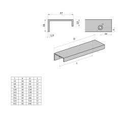 profilová úchytka Donude, matná měď