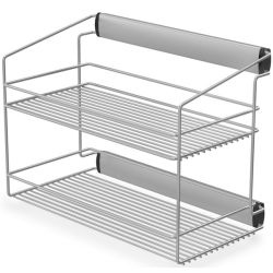 Výsuvný šatníkový dvoupolicový koš, 3315-P24, šedý