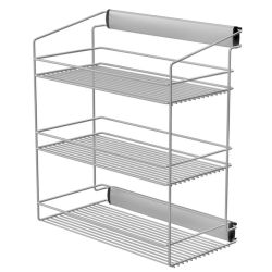 Výsuvný šatníkový třípolicový koš, 3316-P24, šedý