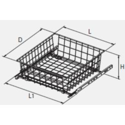 Výsuvný šatní koš na prádlo 2405, 170 mm, stříbrný