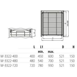 Výsuvný drátěný koš Výška 150 mm, 3322-P22, antracit
