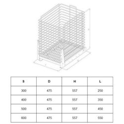 Výsuvný koš na prádlo, vysoký 2316-G2, lesklý chrom