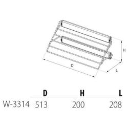 Výsuvný věšák na kalhoty boční, 3314-P68, antracit