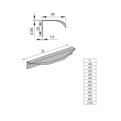 profilová úchytka Alian, eloxovaný hliník