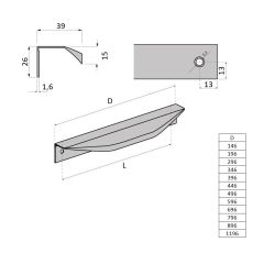 profilová úchytka Alian, broušený nikl