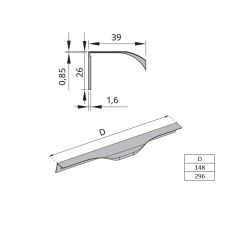 profilová úchytka Muni, zlatá matná