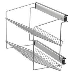 Výsuvný dvoupolicový botník, 3317-P22, stříbrný