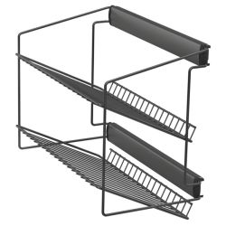Výsuvný dvoupolicový botník, 3317-P68, antracit