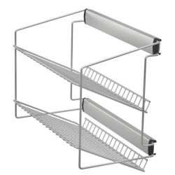 Výsuvný dvoupolicový botník, 3317-P24, šedý