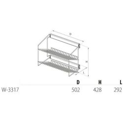 Výsuvný dvoupolicový botník, 3317-P24, šedý