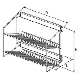 Výsuvný dvoupolicový botník, 3317-P24, šedý