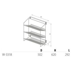 Výsuvný třípolicový botník, 3317-P24, šedý