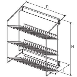 Výsuvný třípolicový botník, 3317-P24, šedý
