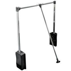 Sklopná šatní tyč na ramínka ATM, lesklý chrom/ černá