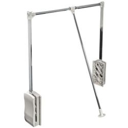 Sklopná šatní tyč na ramínka ATM, lesklý chrom/ bílá