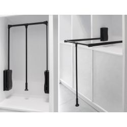 Sklopná šatní tyč na ramínka ATM, lesklý chrom/ bílá