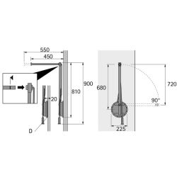 Jednostranná sklopná šatní tyč HETTICH SingleLift 12