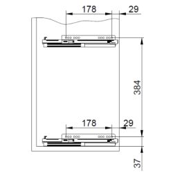 Výsuvný koš do horní skříňky, s plastovými miskami, chrom