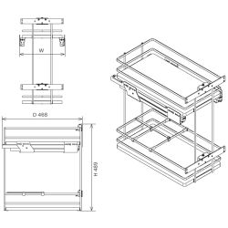 Spodní dvojkoš Galaxy, plné dno/oválny drát, antracit