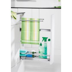 Výsuvní koš 90° s věšákem na utěrky, Arena Classic, chrom