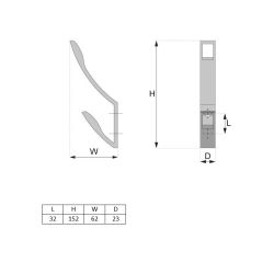 věšák Obi, matný nikl