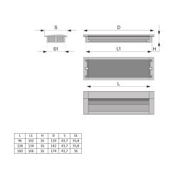 zápustná úchytka Here, černá matná/ černá matná