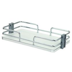 VIBO - koš potravinové skříňe - s plným dnem, chrom/bílá