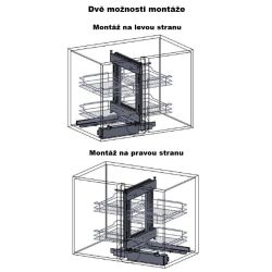 Mechanismus s košmi s vysunutím vnější i vnitřní části