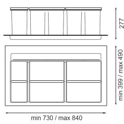 Sistema 9XL 900A, 2x26+11 L