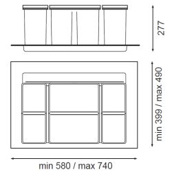 Sistema 9XL 800A, 26+2x11 L