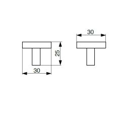 hranatý knopek Nalia XK08, lesklý chrom
