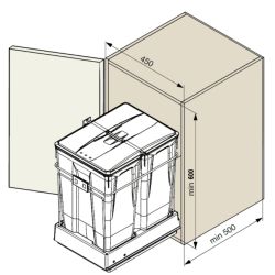 Koš se spodním výsuvem Riex GN57, 70L