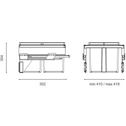 Sorter Linea 580 Plus, 2x17 L