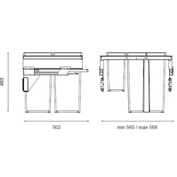 Sorter Linea 580 Plus, 2x29 L+2x8 L