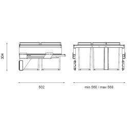 Sorter Linea 580 Plus, 2x17 L+2x8 L