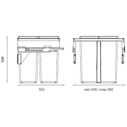 Sorter Linea 580 Plus, 2x40 L