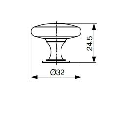 knopek Lene XR30, průměr 32 mm, staromosaz