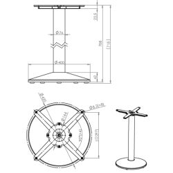 Podnož Centrální BM 012, 720 mm, podstavec Ø400 mm